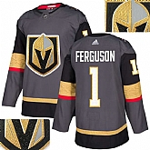Vegas Golden Knights #1 Ferguson Gray With Special Glittery Logo Adidas Jersey,baseball caps,new era cap wholesale,wholesale hats